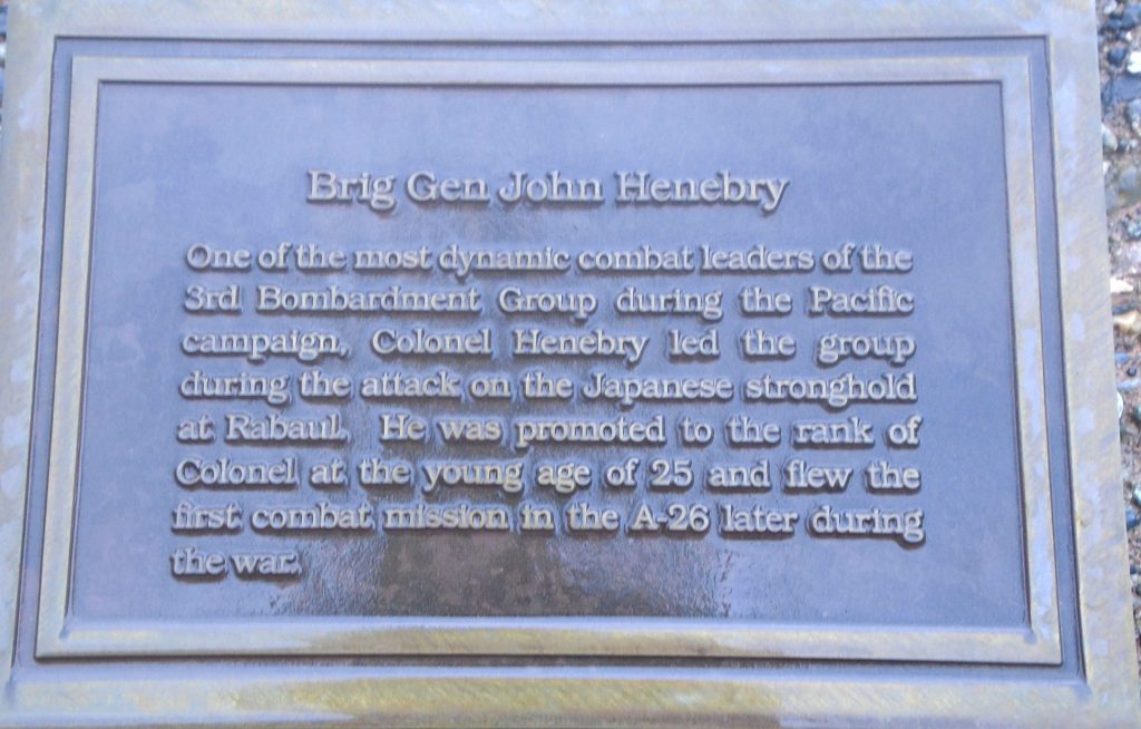 BRIG GEN JOHN HENEBRY WAR MEMORIAL PLAQUE