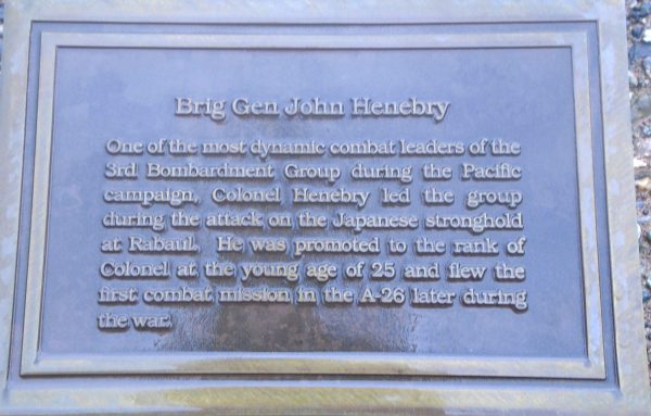 BRIG GEN JOHN HENEBRY WAR MEMORIAL PLAQUE