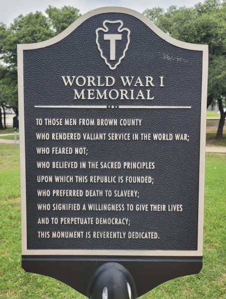 BROWN COUNTY WORLD WAR I MEMORIAL MARKER