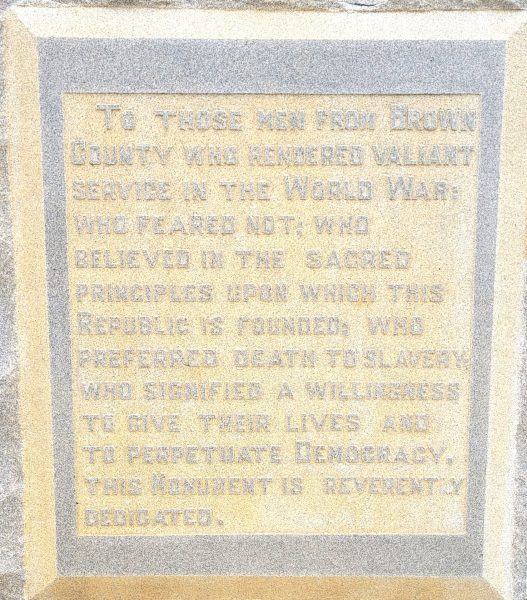 BROWN COUNTY WORLD WAR I MEMORIAL STONE B