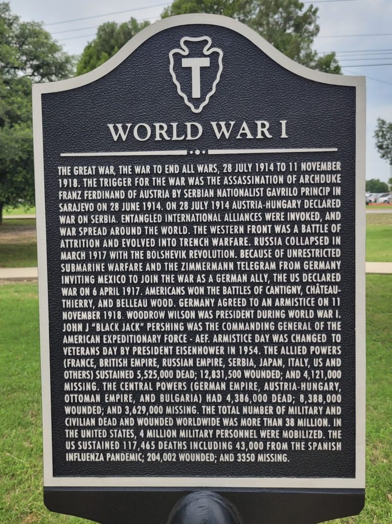 BROWNWOOD WORLD WAR I MEMORIAL MARKER