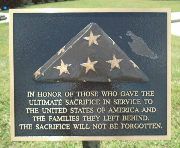 CAMP NELSON NATIONAL CEMETERY ULTIMATE SACRIFICE WAR MEMORIAL  PLAQUE