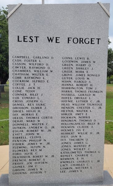 CENTRAL TEXAS VETERANS MEMORIAL STONE C