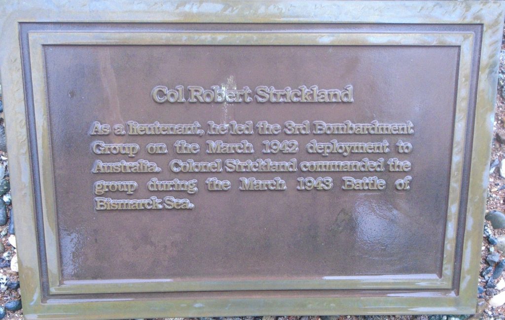 COL ROBERT STRICKLAND WAR MEMORIAL PLAQUE