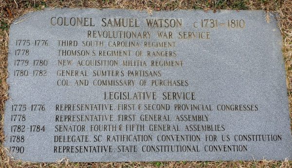 COLONEL SAMUEL WATSON REVOLUTIONARY SOLDIER MEMORIAL STONE