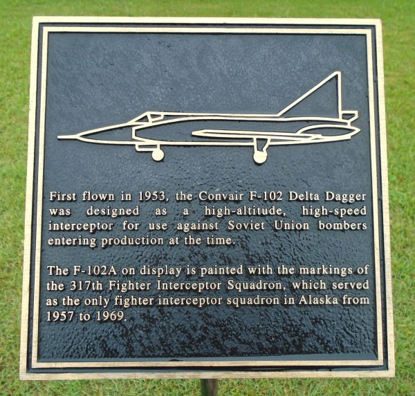 CONVAIR F-102 DELTA DAGGER MEMORIAL AIRCRAFT PLAQUE