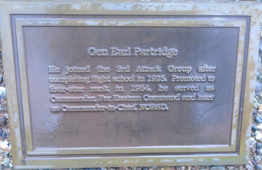 GEN EARL PARTRIDGE MEMORIAL PLAQUE