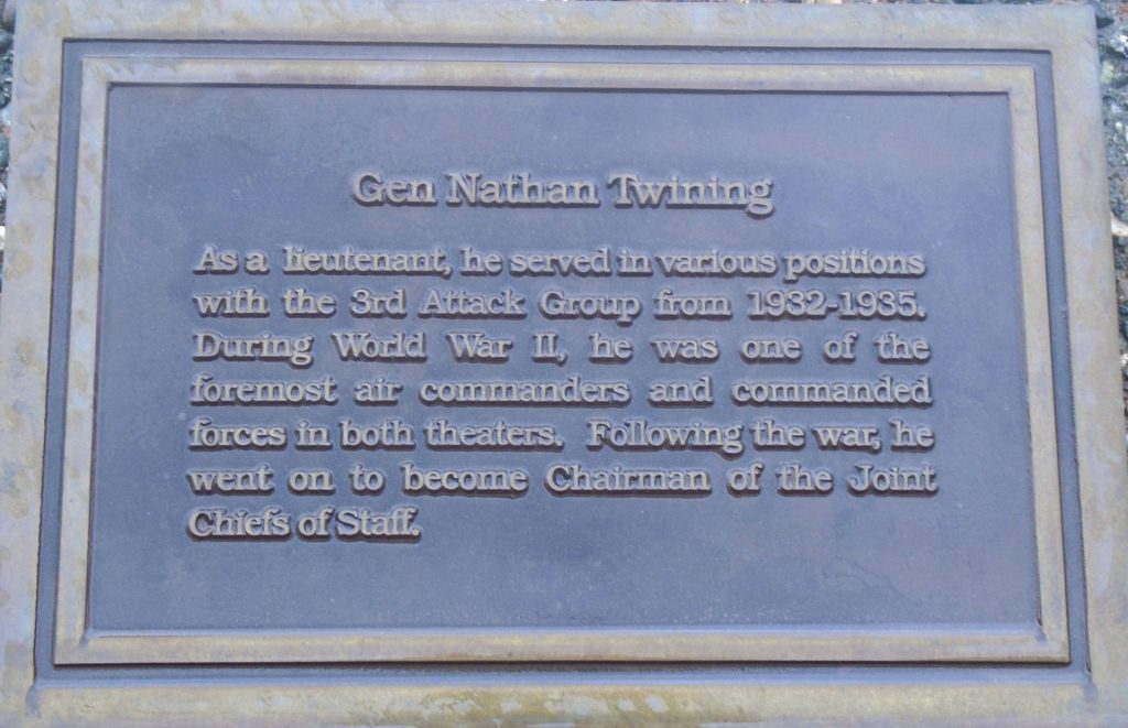 GEN NATHAN TWINING WAR MEMORIAL PLAQUE
