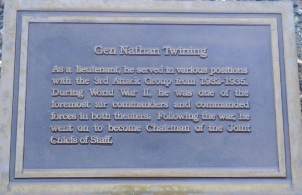 GEN NATHAN TWINING WAR MEMORIAL PLAQUE