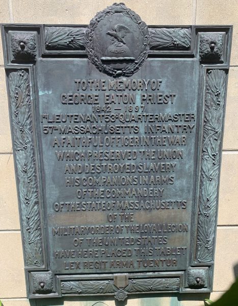 GEORGE EATON PRIEST WAR MEMORIAL PLAQUE