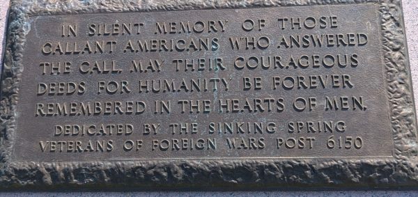 IN SILENT MEMORY WAR MEMORIAL PLAQUE