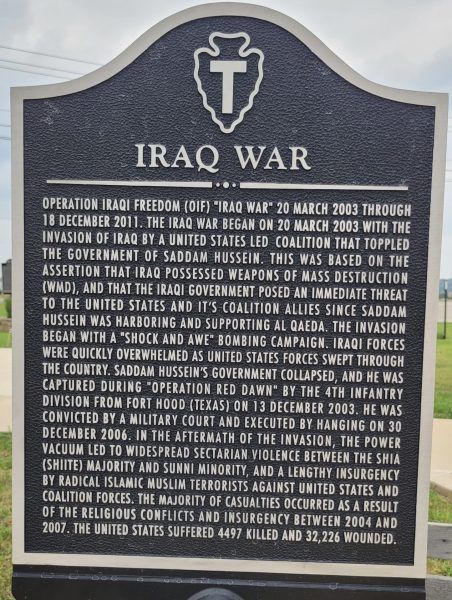IRAQ WAR MEMORIAL MARKER