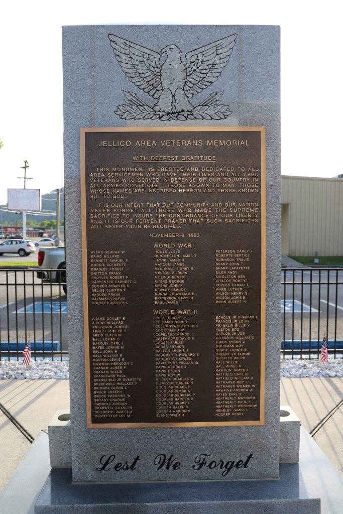 JELLICO AREA VETERANS MEMORIAL