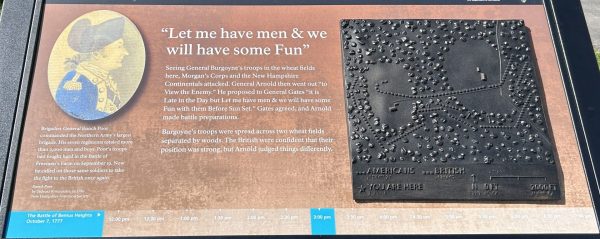 “LET ME HAVE SOME MEN & WE WILL HAVE SOME FUN” REVOLUTIONARY WAR MEMORIAL PANEL