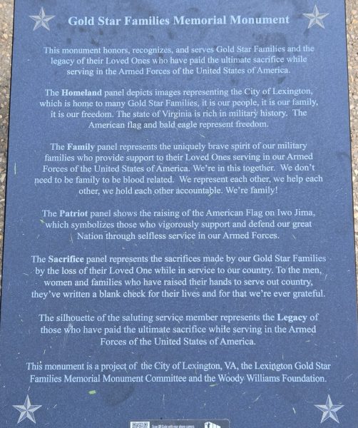LEXINGTON GOLD STAR FAMILIES MEMORIAL MOUNUMENT STONE