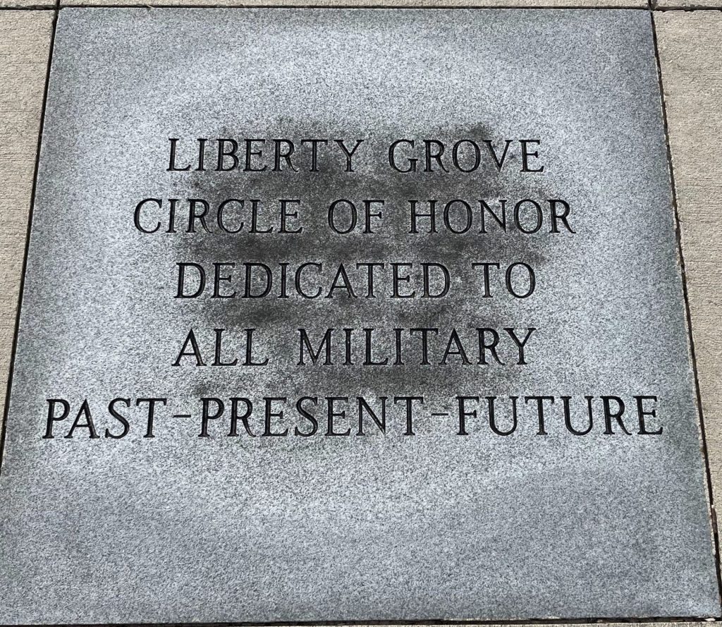 LIBERTY GROVE CIRCLE OF HONOR WAR MEMORIAL STONE