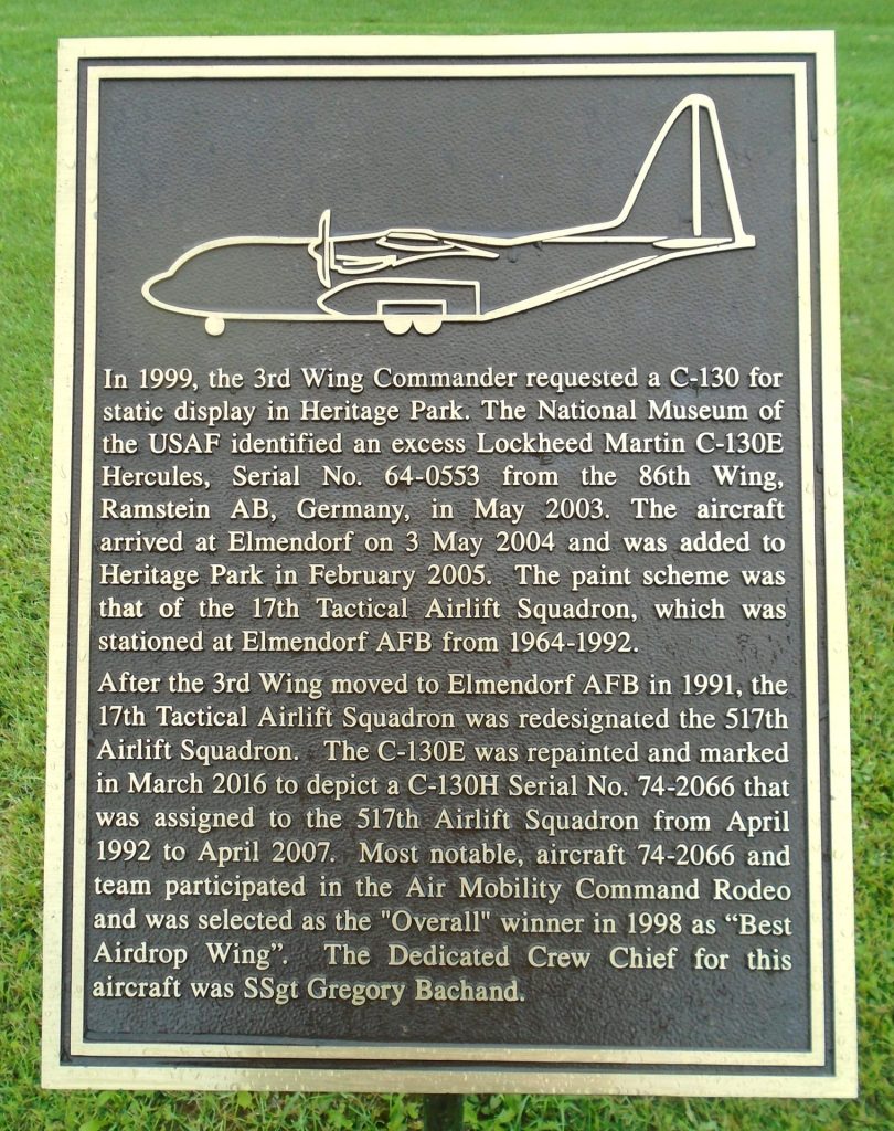 LOCKHEED MARTIN C-130 HERCULES MEMORIAL AIRCRAFT PLAQUE
