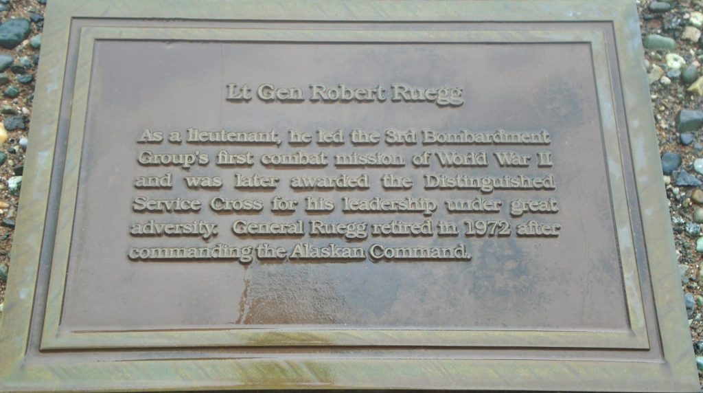 LT GEN ROBERT RUEGG WAR MEMORIAL PLAQUE