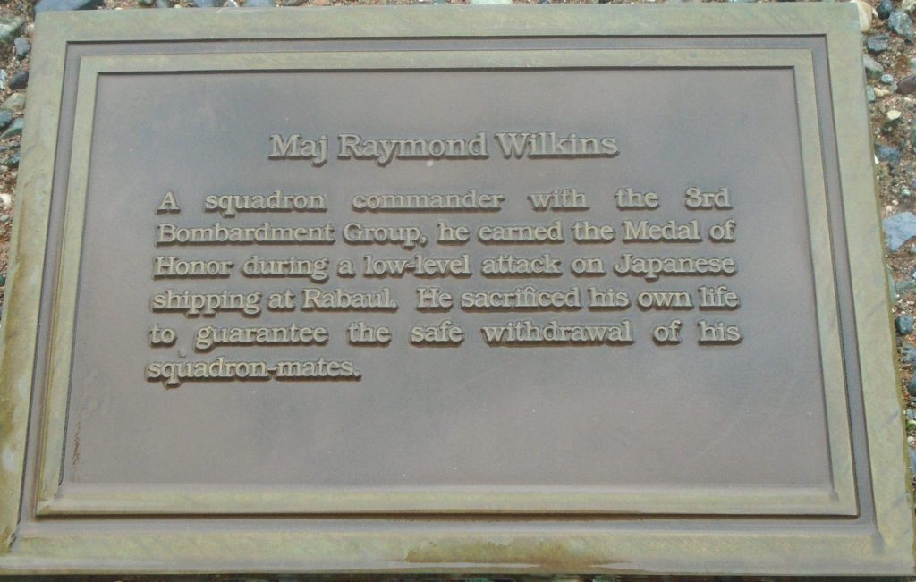 MAJ RAYMOND WILKINS MEDAL OF HONOR WAR MEMORIAL PLAQUE