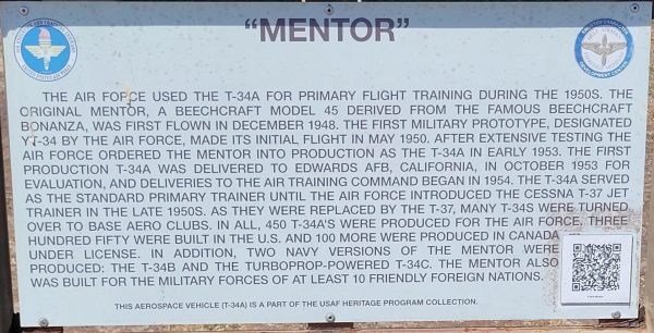 “MENTOR” T-34A MEMORIAL AIRCRAFT PLAQUE