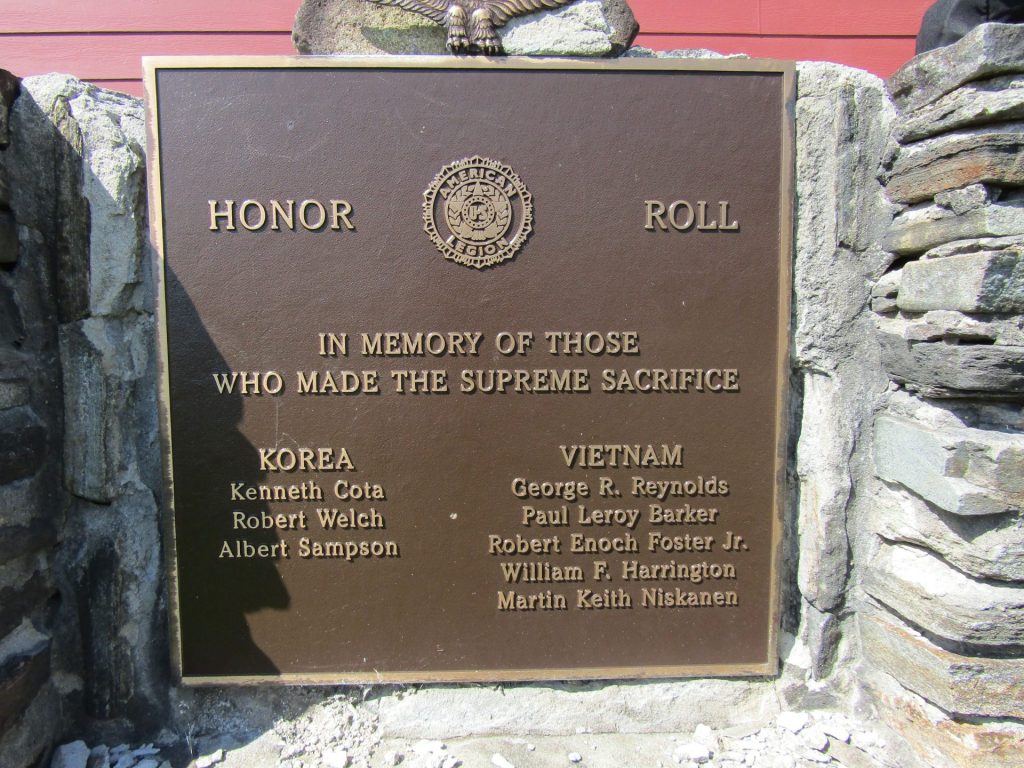 PARIS, MAINE KOREA AND VIETNAM HONOR ROLL MEMORIAL PLAQUE
