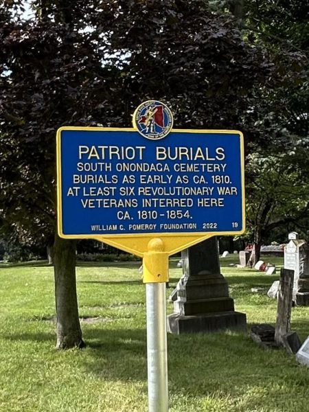 PATRIOT BURIALS SOUTH ONONDAGA CEMETERY REVOLUTIONARY WAR MEMORIAL MARKER