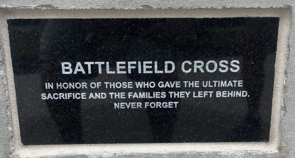 PERRYVILLE BATTLEFIELD CROSS WAR MEMORIAL PLAQUE