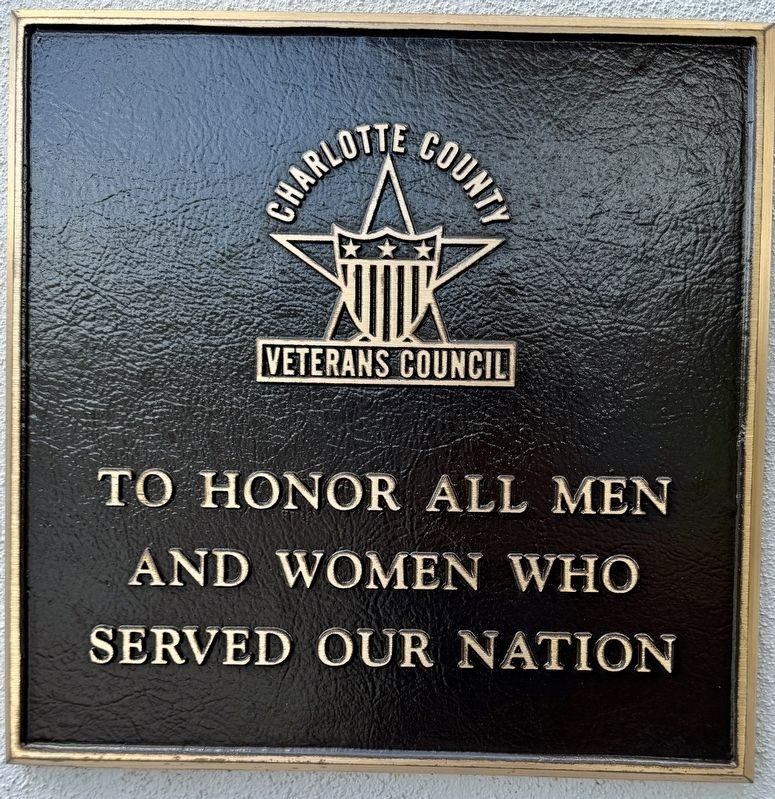 PUNTA GORDA VETERANS PARK PLAQUE F