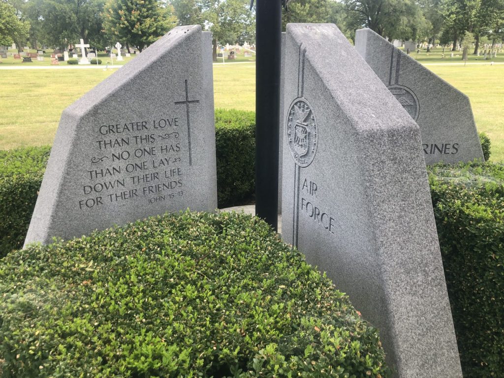 QUEEN OF HEAVEN CEMETERY VETERANS MEMORIAL FLAGPOLE SIDE A