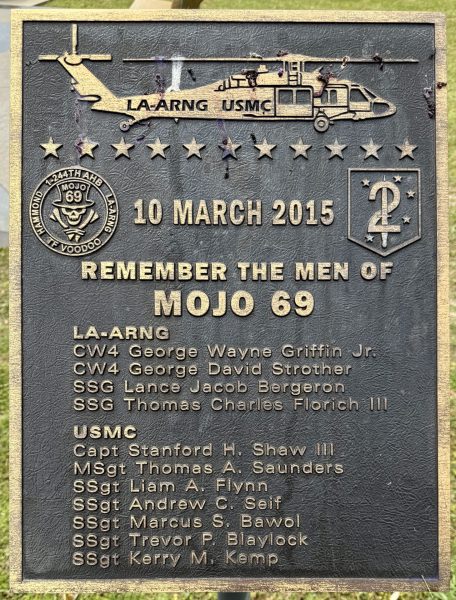 REMEMBER THE MEN OF MOJO 69 MEMORIAL PLAQUE
