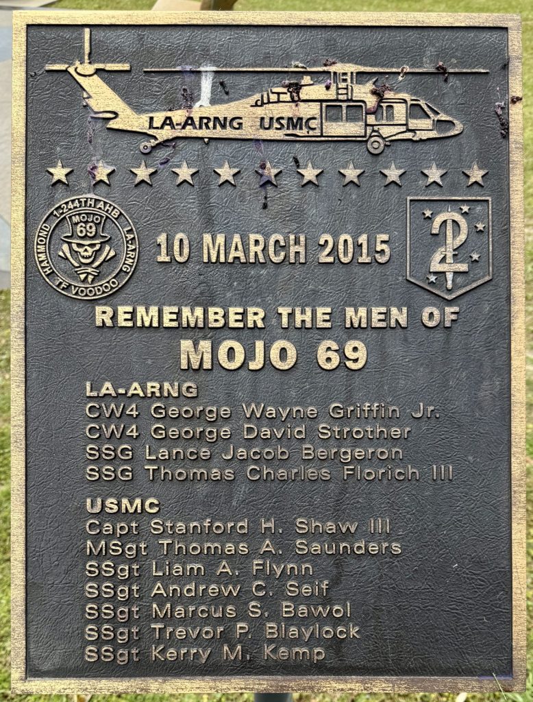 REMEMBER THE MEN OF MOJO 69 MEMORIAL PLAQUE