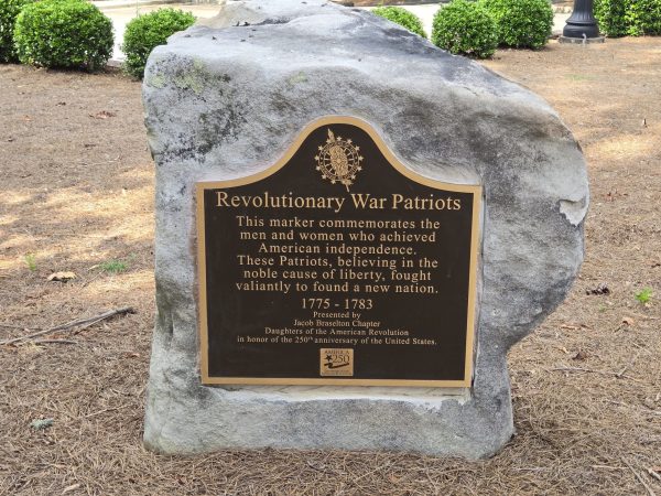 REVOLUTIONARY WAR PATRIOTS MEMORIAL MARKER BRASELTON