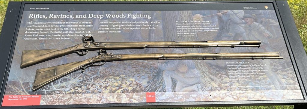 RIFLES, RAVINES, AND DEEP WOODS FIGHTING REVOLUTIONARY WAR MEMORIAL PANEL