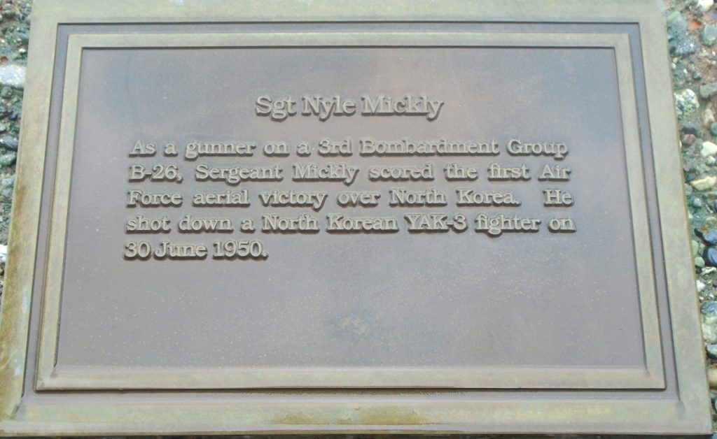 SGT NYLE MICKLY WAR MEMORIAL PLAQUE