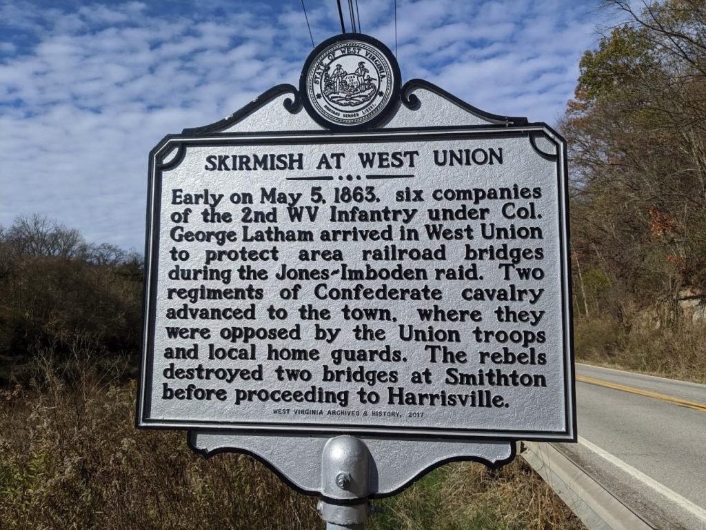 SKIRMISH AT WEST UNION WAR MEMORIAL MARKER