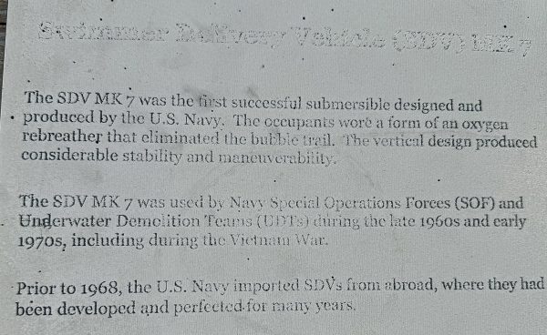 SWIMMER DELIVERY VEHICLE (SDV) MK 7 MEMORIAL PLAQUE