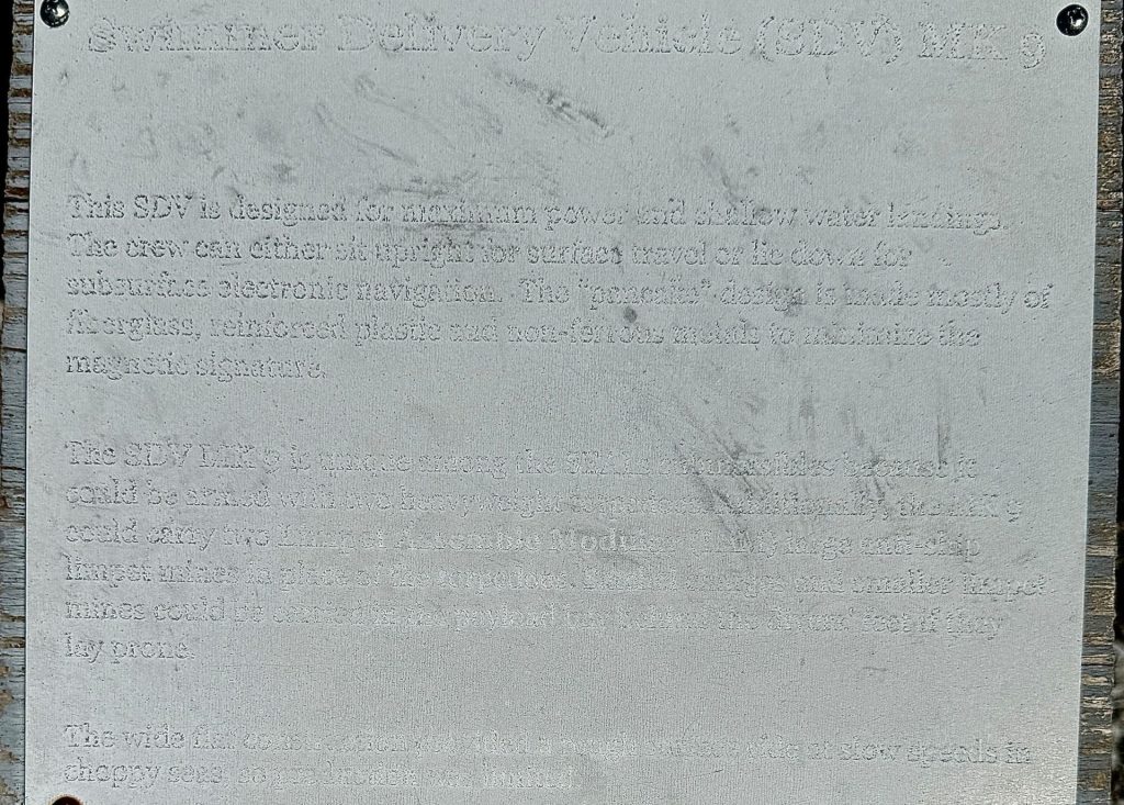 SWIMMER DELIVERY VEHICLE (SDV) MK 9 MEMORIAL PLAQUE