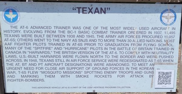 “TEXAN” AT-6 MEMORIAL AIRCRAFT PLAQUE
