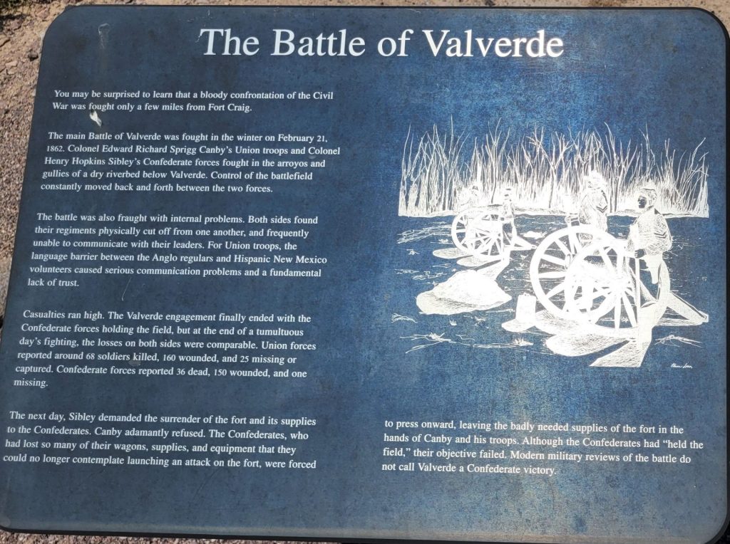 THE BATTLE OF VALVERDE WAR MEMORIAL PLAQUE