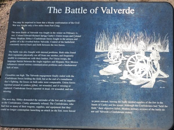 THE BATTLE OF VALVERDE WAR MEMORIAL PLAQUE