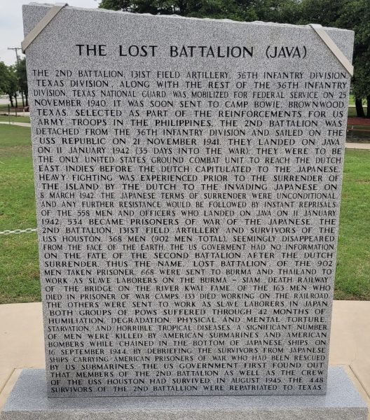 THE LOST BATTALION (JAVA) WAR MEMORIAL