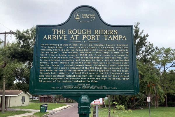 THE ROUGH RIDERS ARRIVE AT PORT TAMPA WAR MEMORIAL MARKER