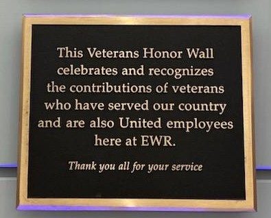 UNITED AIRLINES VETERANS HONOR WALL MEMORIAL PLAQUE D