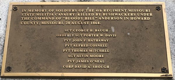 4TH REGIMENT MISSOURI STATE MILITIA CAVALRY MEMORIAL PLAQUE