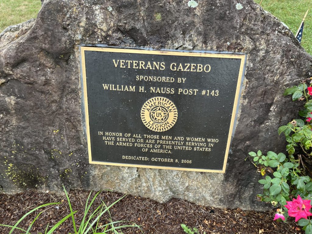 AMERICAN LEGION POST #143 VETERANS GAZEBO PLAQUE