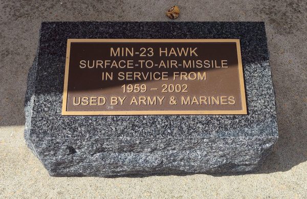 AMERICAN LEGION POST 353 MIN-23 HAWK MISSILE MEMORIAL PLAQUE