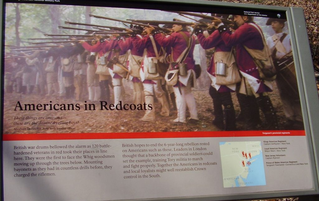 AMERICANS IN REDCOATS REVOLUTIONARY WAR MEMORIAL PANEL