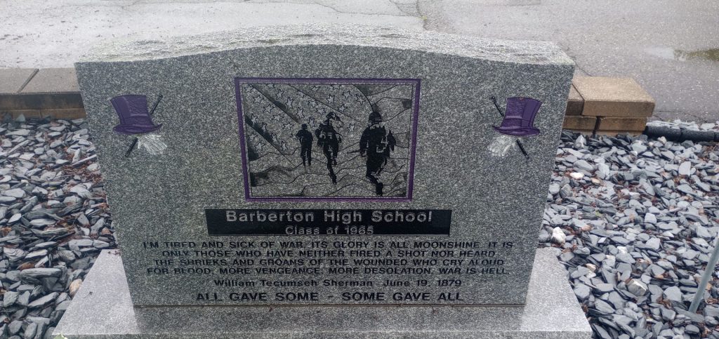 BARBERTON HIGH SCHOOL CLASS OF 1965 VIETNAM WAR MEMORIAL BACK