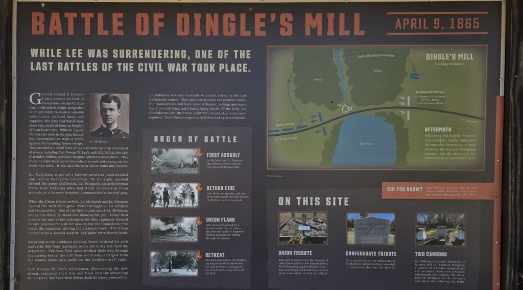 BATTLE OF DINGELE’S MILL WAR MEMORIAL PANEL