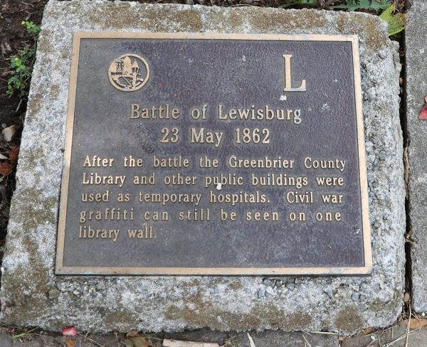 BATTLE OF LEWISBURG 23 MAY 1862 WAR MEMORIAL PLAQUE